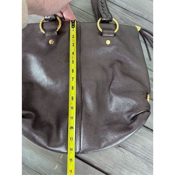 Elliott‎ Lucca Brown Sheen 100% Leather Tote Shoulder Bag - Picture 15 of 16